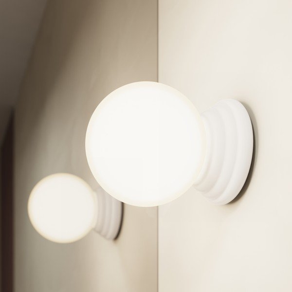 Aplică de perete albă din ceramică ø 12 cm Farsa – Sollux-image-2