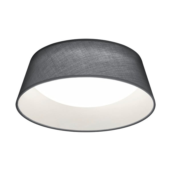 Plafonieră neagră LED cu abajur textil Ponts – Trio