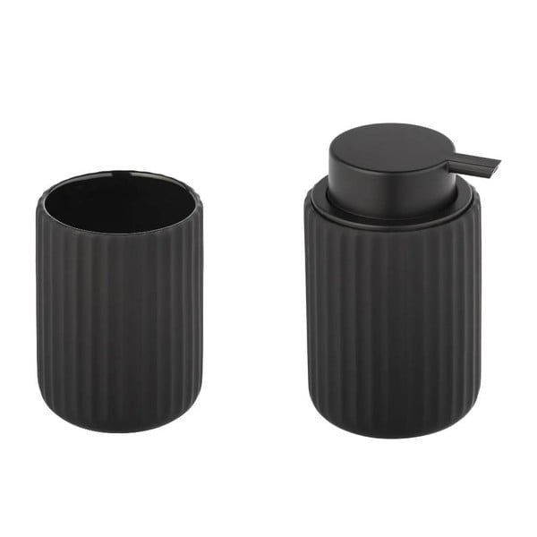 Set de accesorii de baie negru mat din ceramică Belluno – Wenko