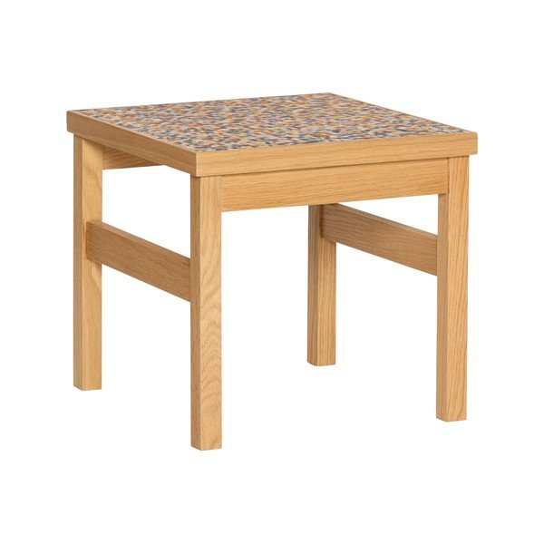 Măsuță auxiliară cu aspect de lemn de stejar 40x40 cm Confetti – Hübsch