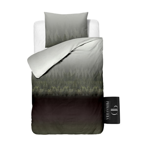 Lenjerie de pat din bumbac Dreamhouse Forest Grey, 140 x 220 cm