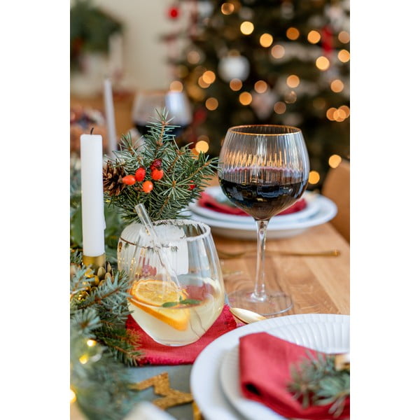 Suporturi pahare din in roșu 4 buc. – Linen Tales-image-3