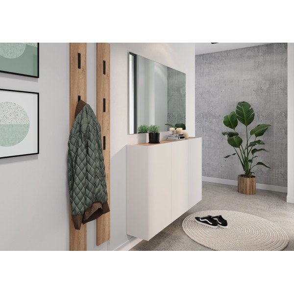 Dulap crem cu aspect de lemn de stejar 138x87x25 cm Libbiano – Germania-image-4