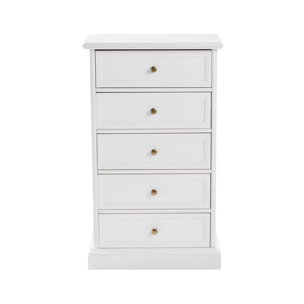 Comodă cu 5 sertare Folke Torino, lungime 50 cm, alb-image-1