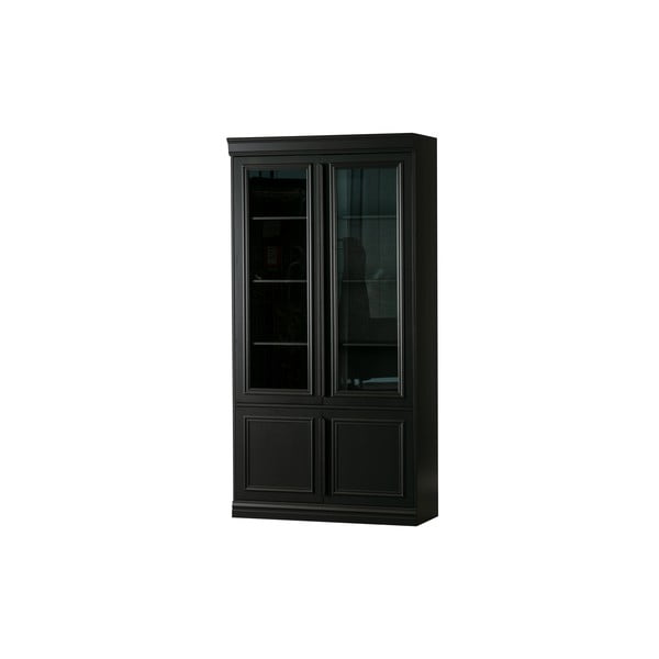 Vitrină neagră din lemn de pin 110x215x44 cm Organize – WOOOD-image-1