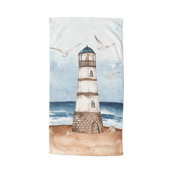 Prosop de plajă albastru-maro din catifea 100x180 cm Berlin – Good Morning