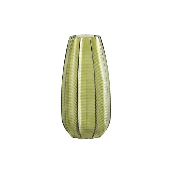 Vază din sticlă WOOOD Kali, înălțime 28 cm, verde