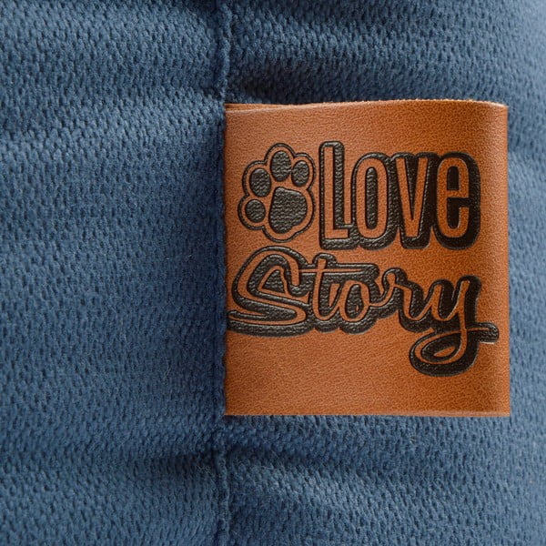 Pat pentru animale de companie albastru pentru câini 70x75 cm – Love Story-image-1