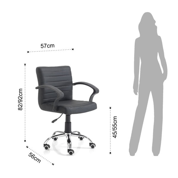 Scaun birou Tomasucci Pany, negru-image-2