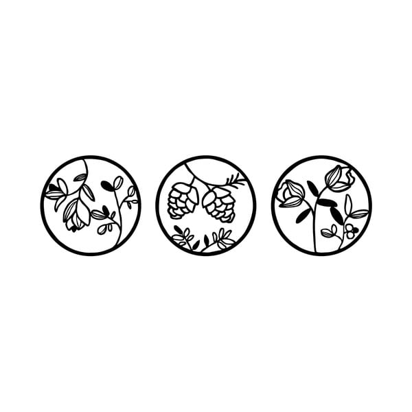 Decorațiune de perete din metal Floral – Wallity-image-2