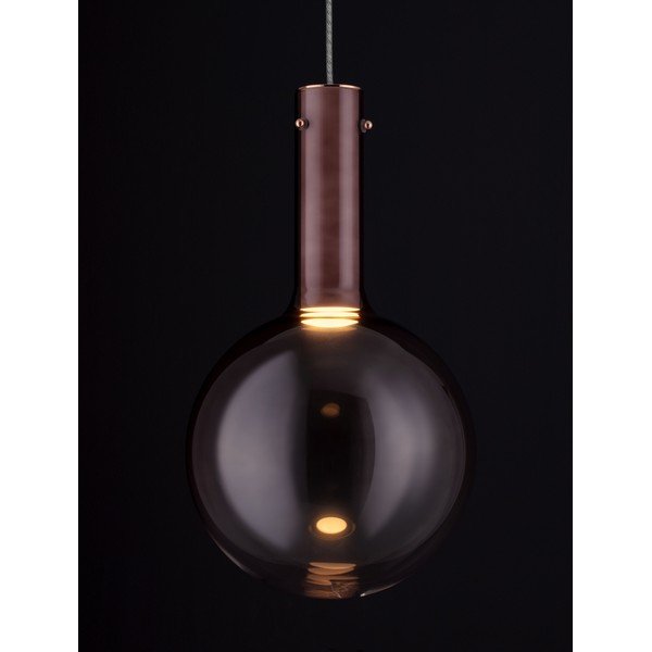 Lustră maro LED cu intensitate reglabilă din sticlă ø 25 cm Nostos – Nova Luce-image-1