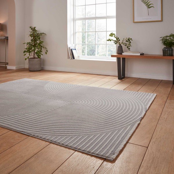 Covor gri deschis lavabil din fibre reciclate 120x170 cm Flores – Think Rugs-image-2