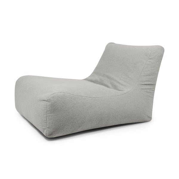 Fotoliu bean bag gri deschis cu tapițerie din țesătură bouclé Lounge 100 – SLOWDOWN