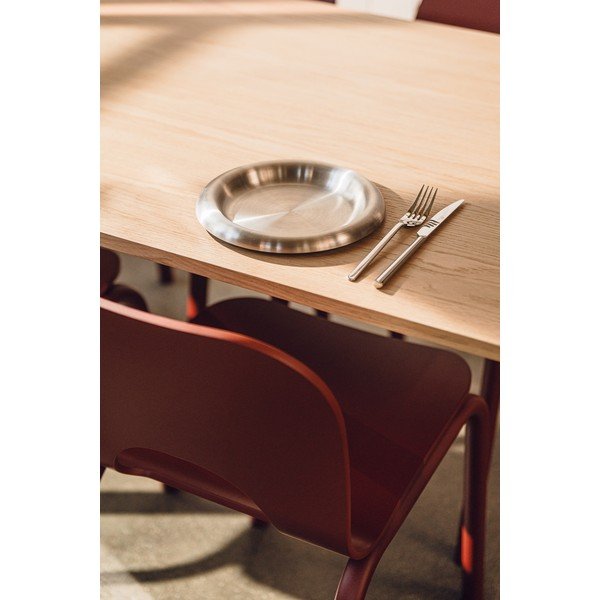 Masă de dining cu blat cu aspect de lemn de stejar 80x140 cm Meko – noo.ma-image-4