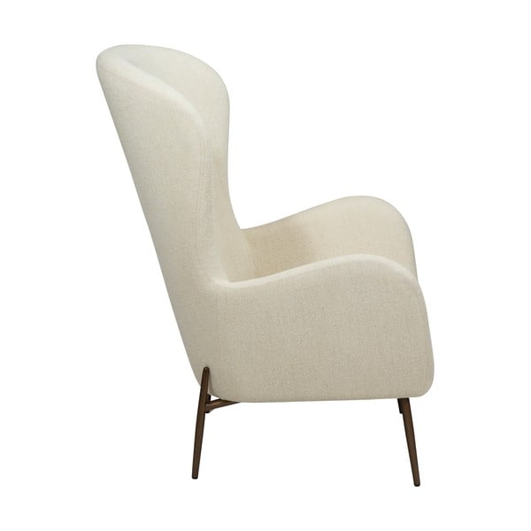 Fotoliu crem cu tapițerie din țesătură bouclé Glam – DAN-FORM Denmark-image-3