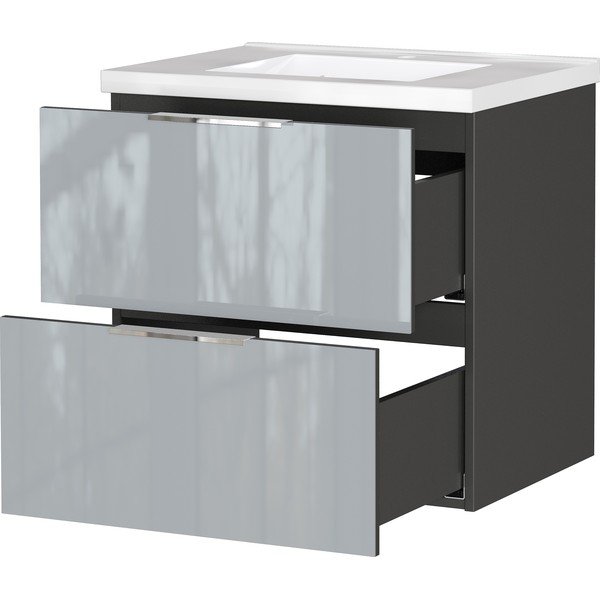 Dulap sub chiuvetă gri suspendat cu aspect lucios 61x61 cm Celano – Germania-image-3