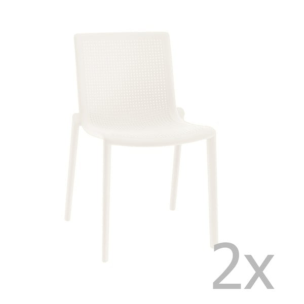 Set 2 scaune de grădină Resol Beekat Simple, alb