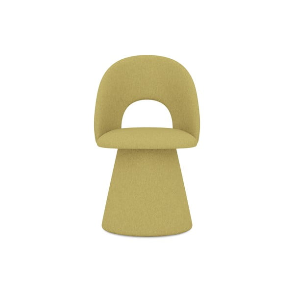 Scaun de sufragerie galben tapițat Kalo – Makamii-image-1