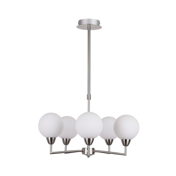 Lustră argintie cu abajur din sticlă Logos – Candellux Lighting