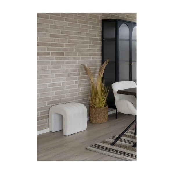Taburet alb cu tapițerie din țesătură bouclé Colma – House Nordic-image-3