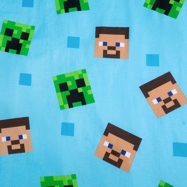Lenjerie de pat fosforescentă pentru copii din bumbac pentru pat de o persoană 140x200 cm Minecraft "Jungle Fight" – Jerry Fabrics-image-4