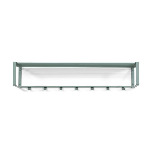 Cuier de perete verde prăfuit cu raft din metal 100 cm Rex – Spinder Design-image-1