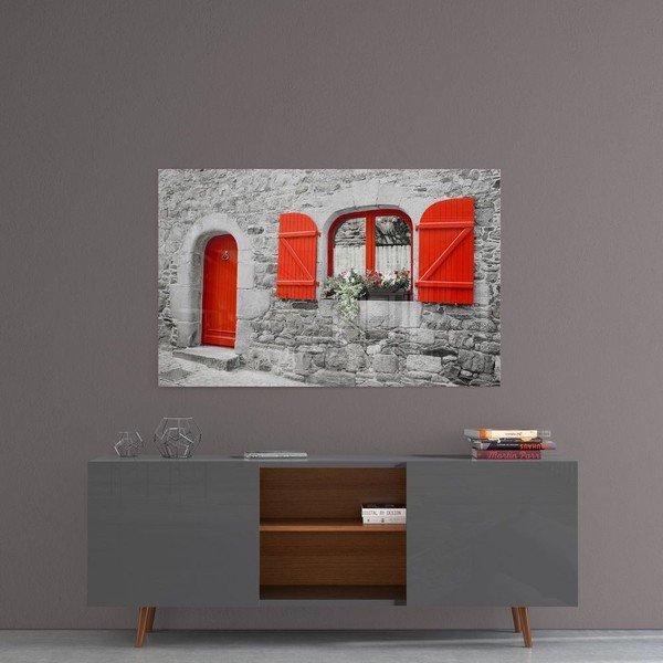 Tablou din sticlă Insigne Red Door and Window-image-1