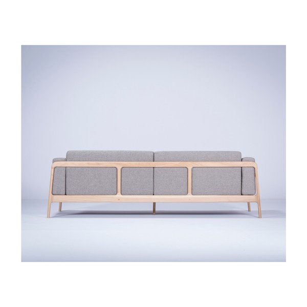 Canapea cu structură din lemn de stejar Gazzda Fawn Plus, 240 cm, gri-image-3