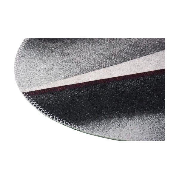 Covor negru-alb lavabil rotund ø 80 cm – Vitaus-image-2