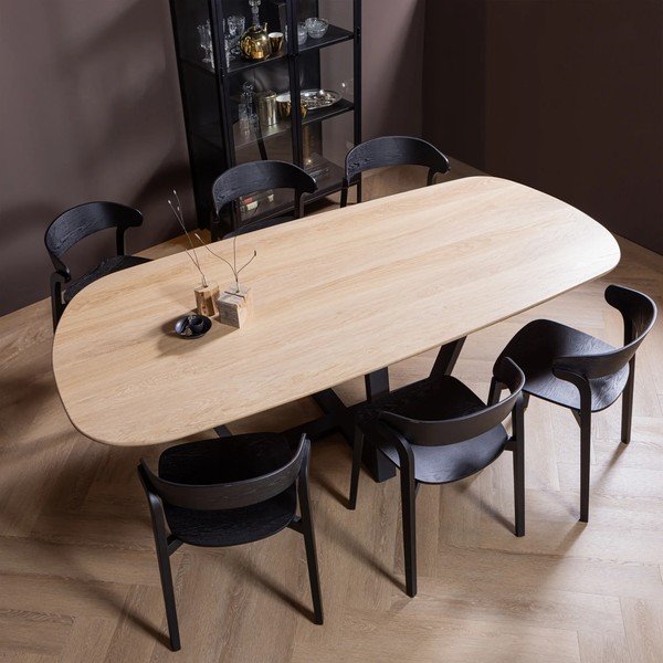 Masă de dining cu blat din lemn de stejar 100x220 cm Tablo – WOOOD-image-1