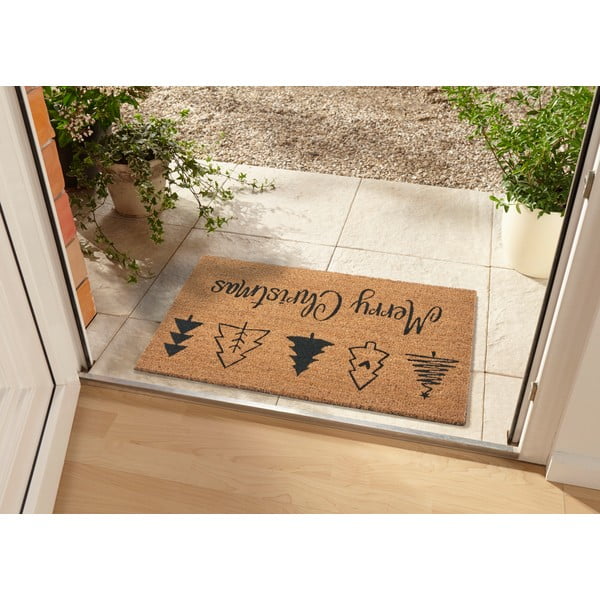 Covoraș de intrare din fibre de nucă de cocos 45x75 cm  cu model de Crăciun – Hanse Home-image-1