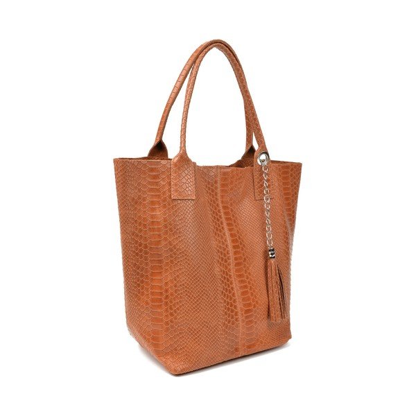 Geantă shopper din piele Renata Corsi Lola, maro coniac-image-2