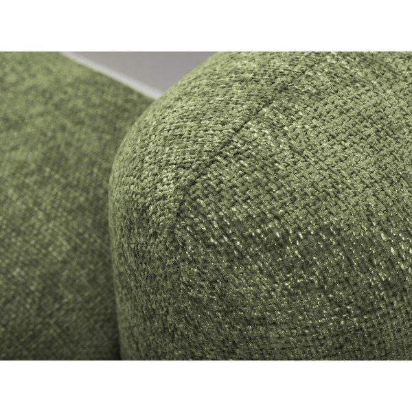 Colțar verde extensibil/cu spațiu de depozitare cu tapițerie din chenille (cu colț pe partea stângă/cu șezlong) Mele – Makamii-image-4
