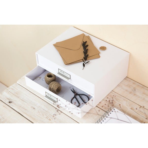 Organizator cu 2 sertare pentru documente Bigso Box of Sweden Birger, 33 x 22,5 cm, alb-image-2
