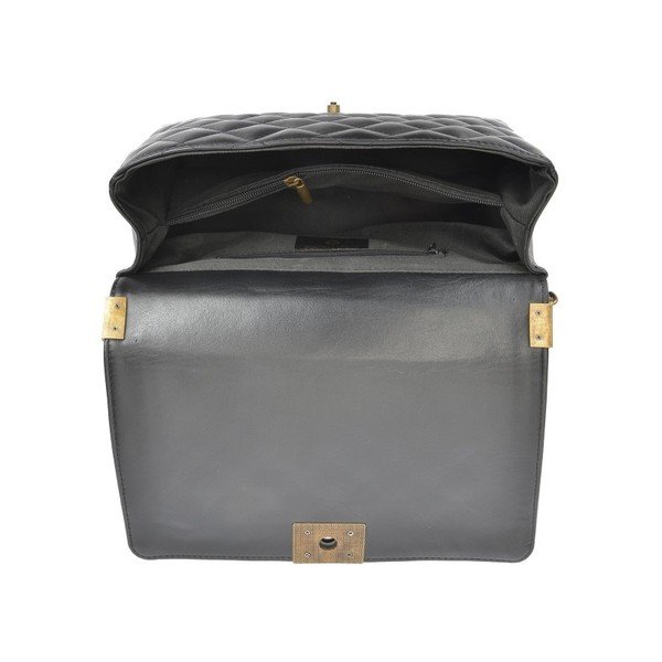 Gentuță din piele Anna Luchini Mini Nero, negru-image-4