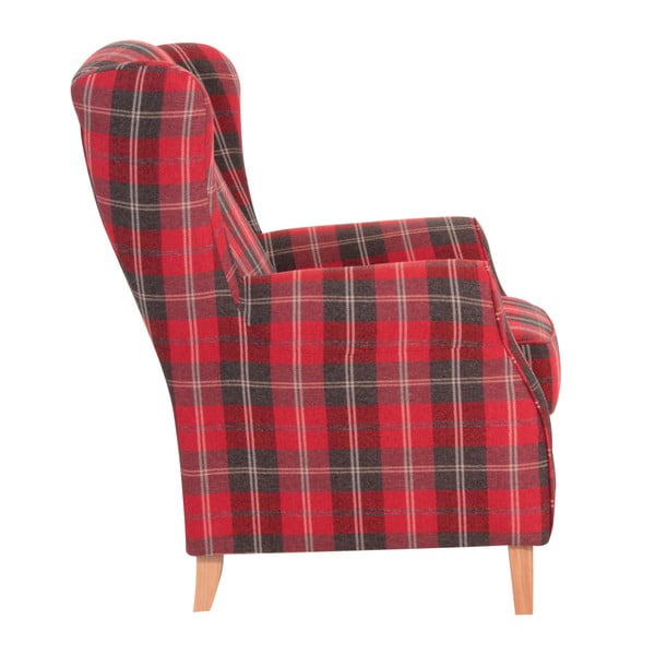 Fotoliu în carouri Max Winzer Lorris Vintage, roșu-image-3