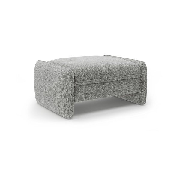 Taburet gri deschis cu tapițerie din chenille Georgia – Micadoni 