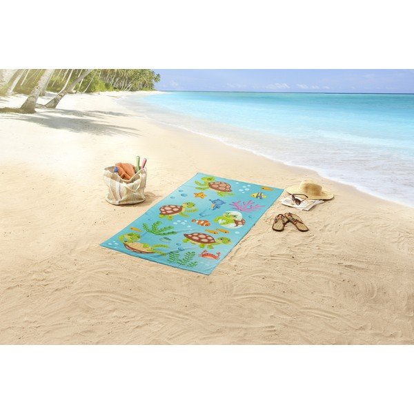 Prosop de plajă albastru 75x150 cm – Good Morning-image-1