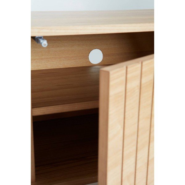 Comodă TV în culoare naturală cu aspect de lemn de frasin 120x38x40 cm Sandviken – Jotex-image-3