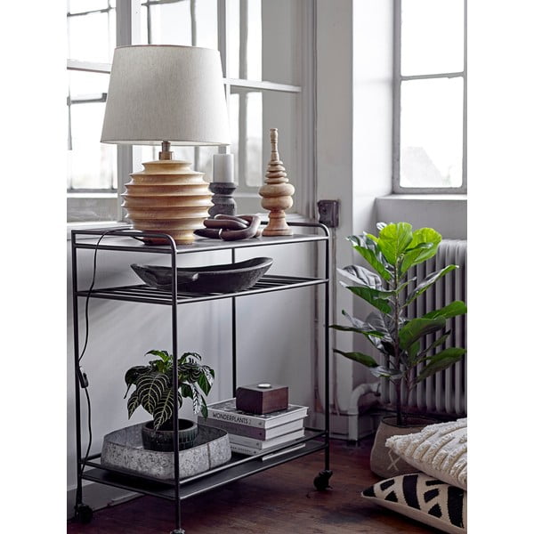 Veioză în culoare naturală închisă cu abajur textil (înălțime 54 cm) Svale – Bloomingville-image-4