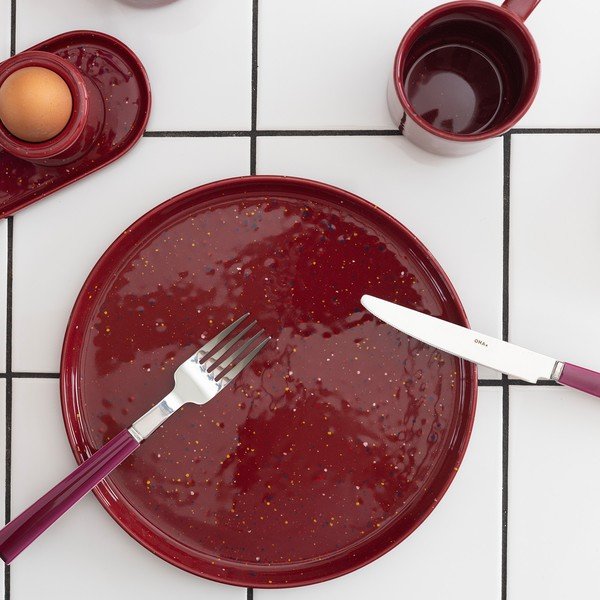 Farfurie burgundy din porțelan ø 25 cm Fika – ONA-image-1