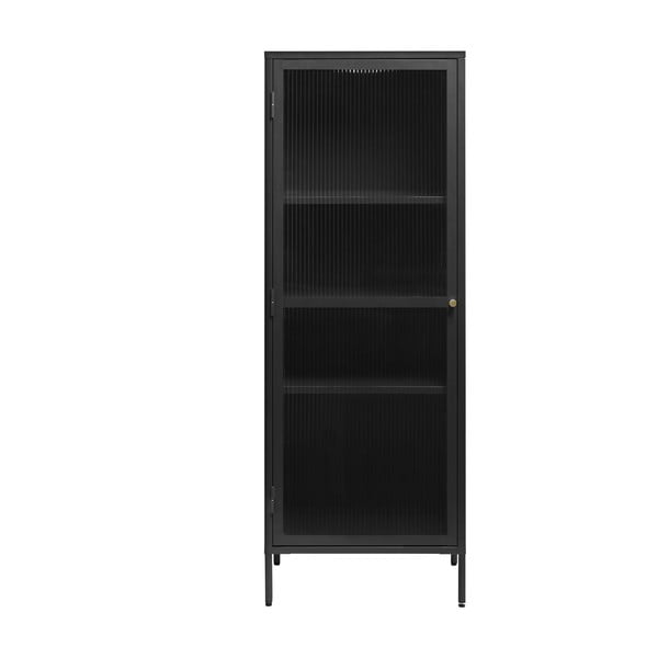 Vitrină neagră din metal 58x160 cm Bronco – Unique Furniture