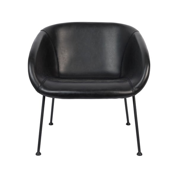 Fotoliu din piele ecologică Zuiver Feston, negru-image-2