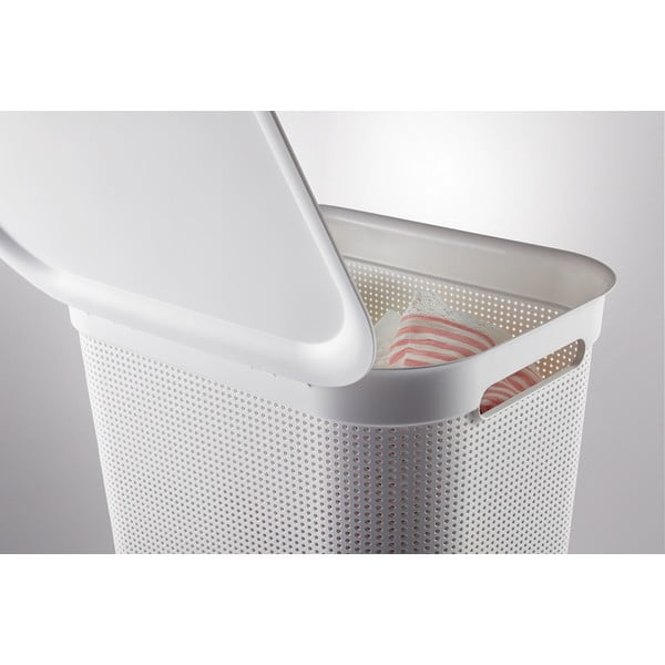 Coș de rufe alb din plastic 50 l Brisen - Rotho-image-3