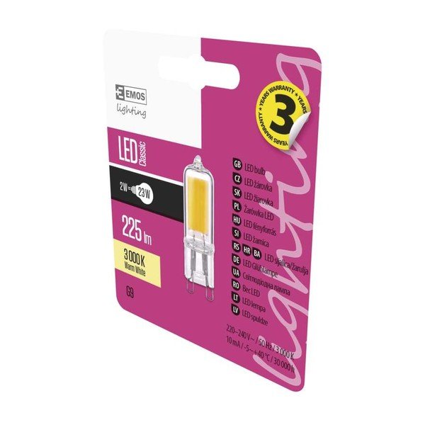 Bec cu LED EMOS Classic JC A++ Warm White, 2W G9-image-1