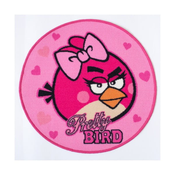 Covor circular Angry Birds Pretty, ⌀ 67 cm, roz