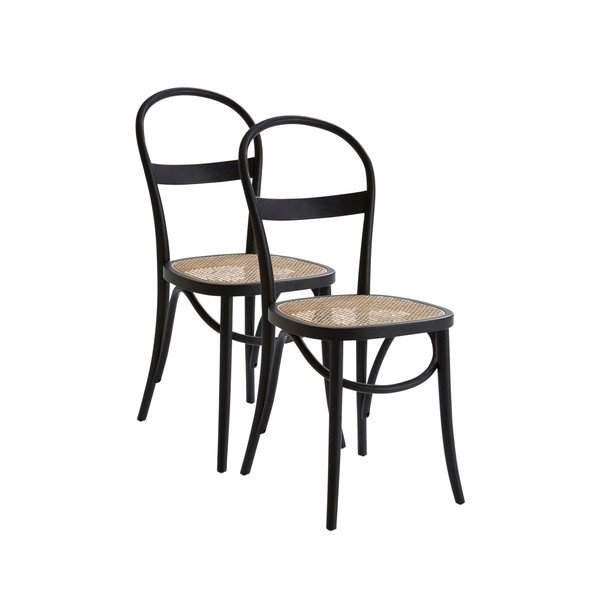 Scaune de dining negre 2 buc. din lemn de mesteacăn Rippats – Jotex