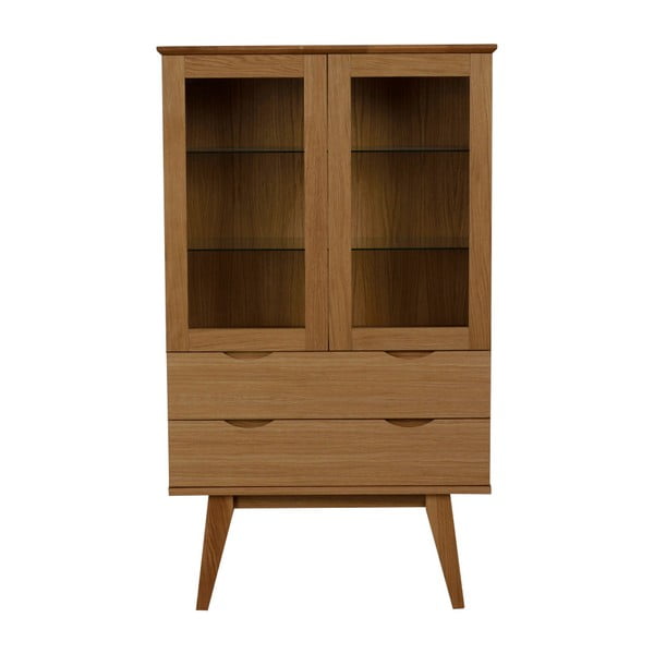 Vitrină în decor de lemn de stejar Rowico Cerberus, culoare naturală-image-1