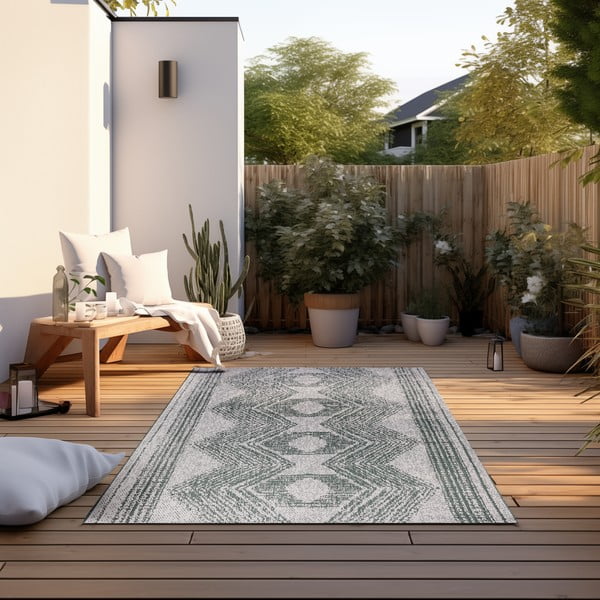 Covor de exterior verde/crem 200x290 cm Gemini – Elle Decoration-image-1