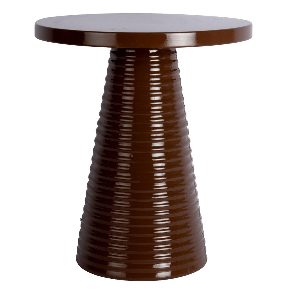 Măsuță auxiliară rotundă din metal ø 40 cm Catania Ribbed – Leitmotiv